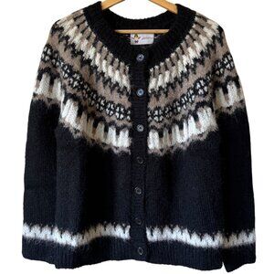 Yemaodou Fair Isle Alpaca Blend Cardigan Sweater Oversized Cozy Nordic Retro